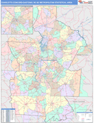 Charlotte-Concord-Gastonia Metro Area Digital Map Color Cast Style